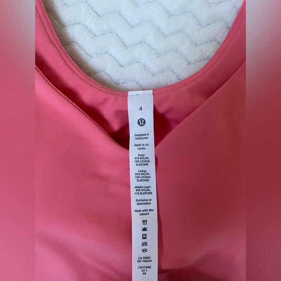 Lululemon Align Cropped Tank Top Sz4 Raspberry cream NWT - Picture 2 of 7